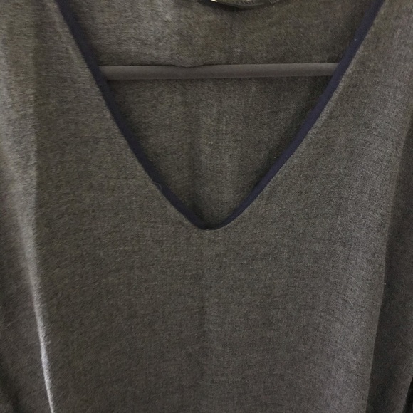 Zara Trafaluc Grey Maxi Dress w 3/4 Sleeves V Neck - Picture 3 of 9